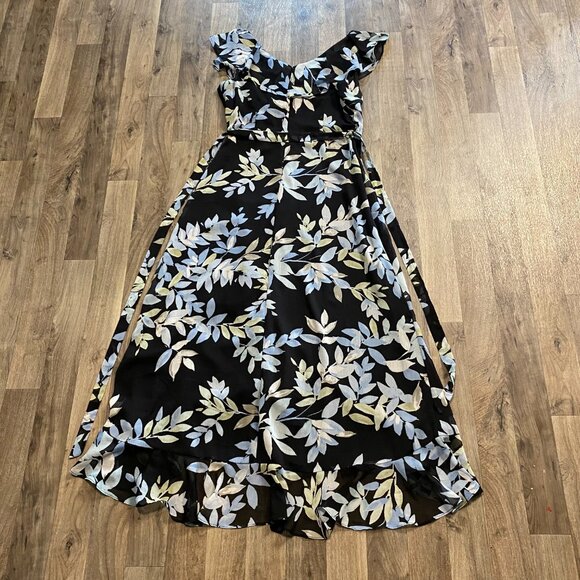 London Times Petites Floral Wrap Dress Size 10P Ruffled - Picture 2 of 7